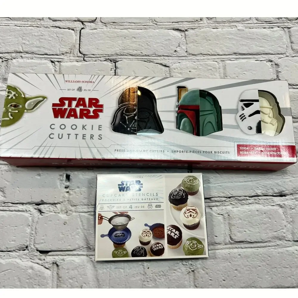 LOT Star Wars Cookie Cutters Cupcake Stencils May the 4th Party Yoda Darth Vader